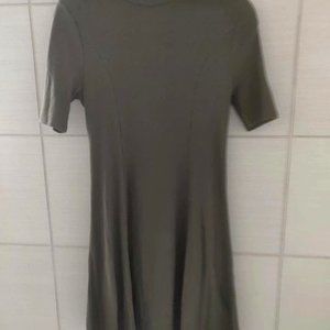 Size S Olive Green Women Tee Dress - Made in Korea